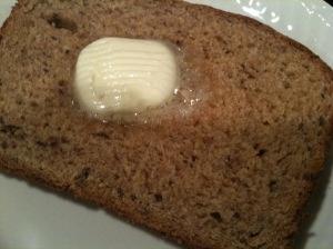 honeyed whole wheat with ground flax seeds